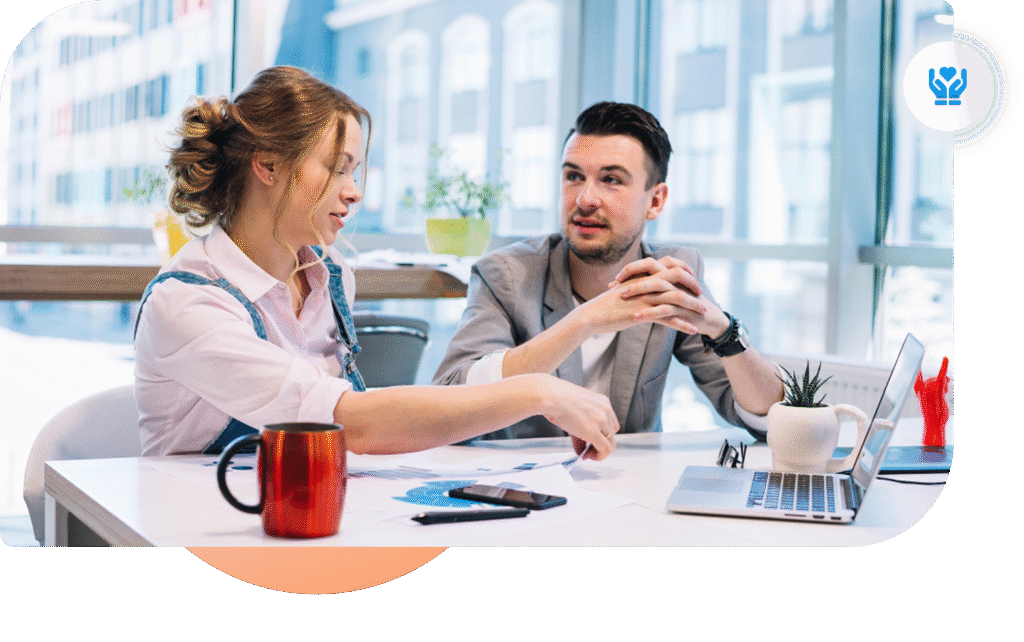 Infoglen Careers: Team members collaborating in a modern office, representing our value-driven decision-making.